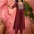 Floral embroidered round neck sequinned straight kurta with trousers and dupatta