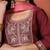 Floral embroidered round neck sequinned straight kurta with trousers and dupatta