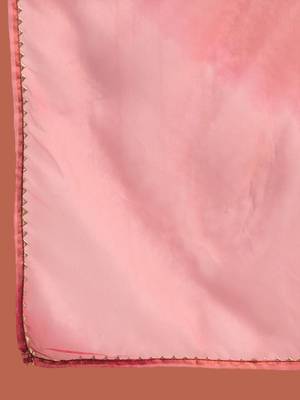Floral embroidered round neck sequinned straight kurta with trousers and dupatta 4
