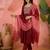Embroidered  round neck kurta & trousers with dupatta