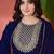 Zari sequence cording embroidered front slit kurta with trousers & dupatta