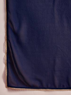 Zari sequence cording embroidered front slit kurta with trousers & dupatta 4