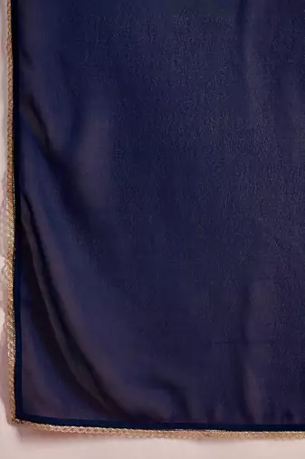 Zari sequence cording embroidered front slit kurta with trousers & dupatta