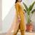 Embroidered round neck kurta & trousers with dupatta kurta set
