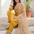 Embroidered round neck kurta & trousers with dupatta kurta set