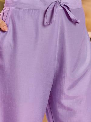 Women thread embroidered with mirror work a-line kurta with trousers & dupatta 3