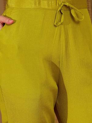 Women lime green kurta sets 5