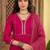 Embroidered v- neck kurta & trousers with dupatta