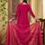 Embroidered v- neck kurta & trousers with dupatta