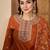 Floral embroidered kurta with trousers & dupatta