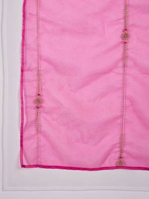 Zari sequence thread  embroidery kurta with trousers & dupatta 4