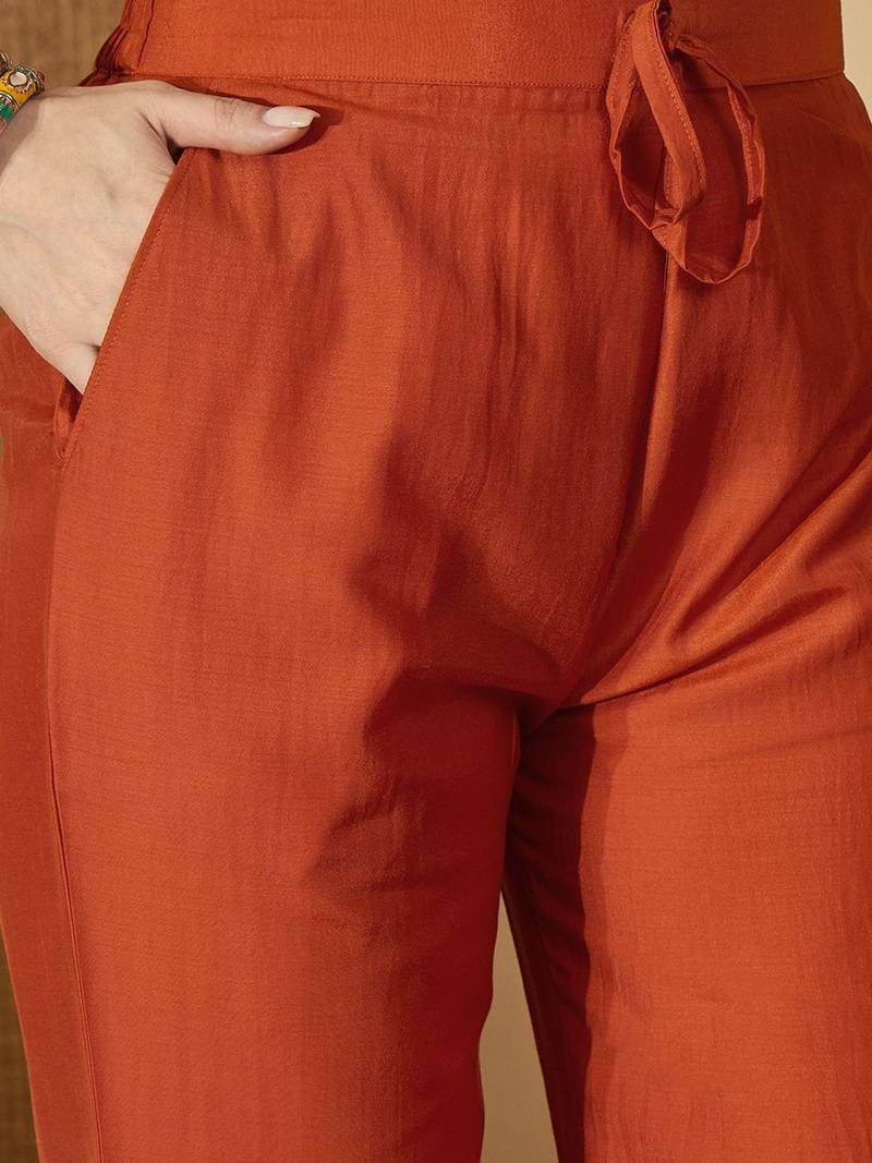 Embroidered kurta with trouser & dupatta