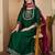 Embroidered round neck a-line kurta & trousers with dupatta