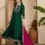 Embroidered round neck a-line kurta & trousers with dupatta