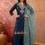 Embroidered round neck kurta & palazzos with dupatta