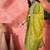 Floral embroidered round neck sequinned a-line kurta with trousers & dupatta