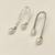 Silver tone freshwater pearl drop earrings, textured arc hook, elegant dangle style