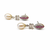 Pearl drop earrings with ruby red cz marquise stud and baguette crystal, silver tone
