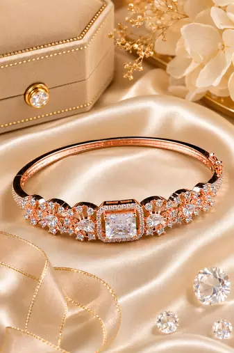 Rose Gold Finish Crystala American Diamond Bracelet