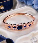 Rose gold finish sapphirea american diamond bracelet