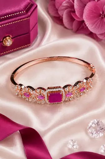 Rose gold finish rubelle american diamond bracelet