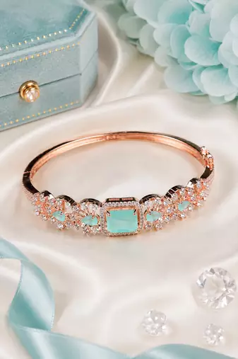Rose gold finish mintara american diamond bracelet