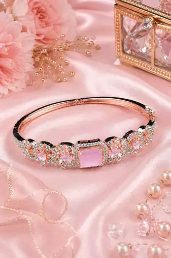 Rose gold finish blushara american diamond bracelet