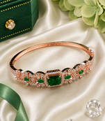 Rose gold finish emeralda american diamond bracelet