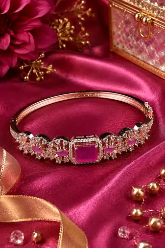 Rose gold finish rubelle american diamond bracelet