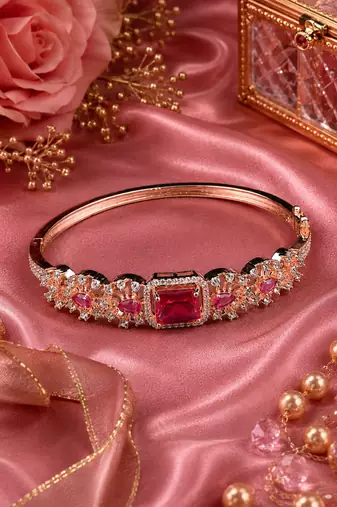 Rose gold finish rosique american diamond bracelet