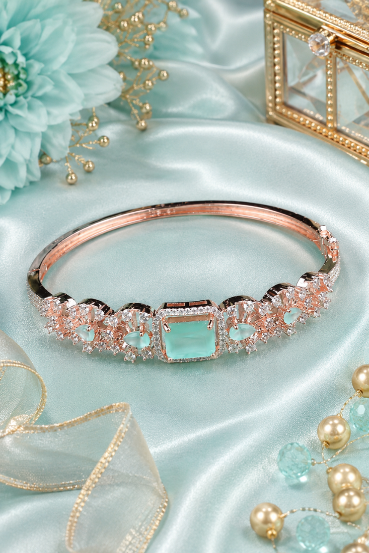 Rose gold finish mintara american diamond bracelet