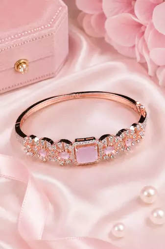 Rose gold finish blushara american diamond bracelet