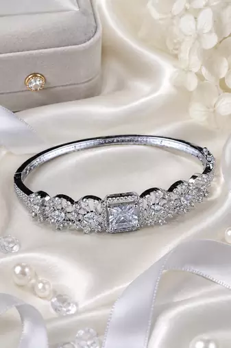 Rhodium Finish Crystalis American Diamond Bracelet