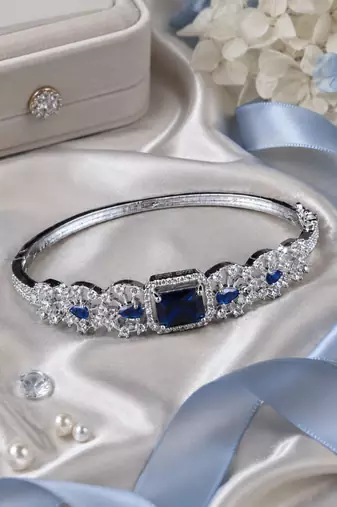 Rhodium Finish Sapphira American Diamond Bracelet