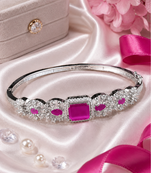 Rhodium Finish Rubessa American Diamond Bracelet