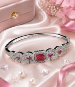 Rhodium Finish Roselle American Diamond Bracelet