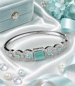 Rhodium Finish Mintelle American Diamond Bracelet