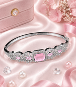 Rhodium Finish Blushique American Diamond Bracelet