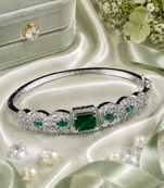 Rhodium Finish Emeraldis American Diamond Bracelet