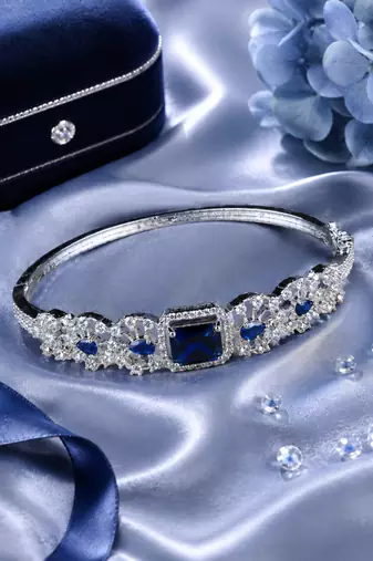 Rhodium Finish Sapphira American Diamond Bracelet