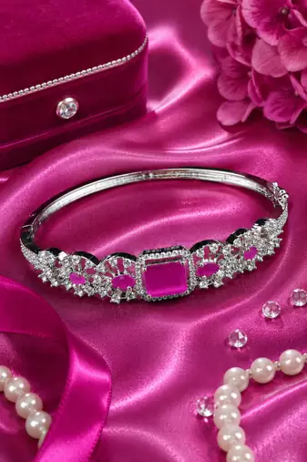 Rhodium Finish Rubessa American Diamond Bracelet