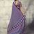 Navy blue colour satin print work saree