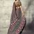Black colour satin print work saree
