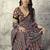 Black colour satin print work saree