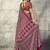 Maroon colour satin print work saree