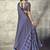 Royal blue colour satin print work saree