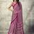 Rani pink colour satin print work saree