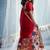 Red handloom silk blend weaving border saree with blouse