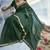 Dark green handloom silk blend weaving border saree with blouse