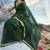Dark green handloom silk blend weaving border saree with blouse